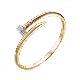 Кольцо из лимонного золота КЮЗ Del'ta Dл1103846 с фианитом Dл1103846 фото