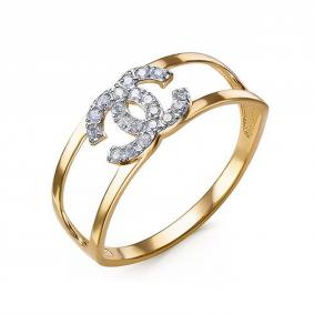 Кольцо из лимонного золота КЮЗ Del'ta Dл1104573 с фианитом Dл1104573 фото