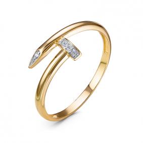 Кольцо из лимонного золота КЮЗ Del'ta Dл1104714 с фианитом Dл1104714 фото