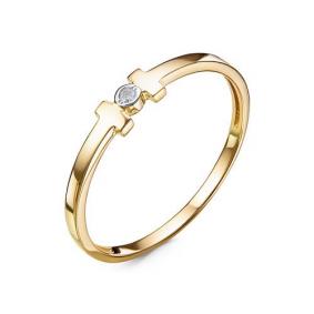 Кольцо из лимонного золота КЮЗ Del'ta Dл1104814 с фианитом Dл1104814 фото