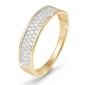 Золотое кольцо КЮЗ Del'ta Dл110967 с фианитом Dл110967 фото