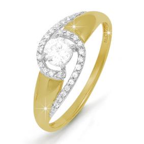 Золотое кольцо КЮЗ Del'ta Dл111412 с фианитом Dл111412 фото