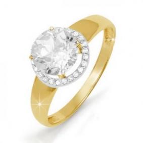 Золотое кольцо КЮЗ Del'ta Dл111431 с фианитом Dл111431 фото