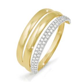 Кольцо из лимонного золота КЮЗ Del'ta Dл111706 с фианитом Dл111706 фото