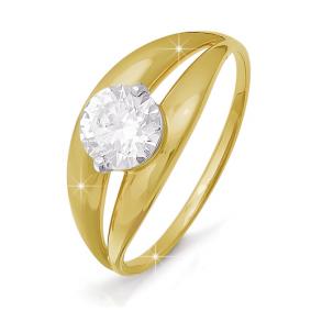 Золотое кольцо КЮЗ Del'ta Dл112151 с фианитом Dл112151 фото