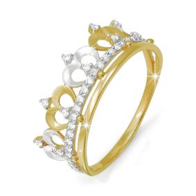 Золотое кольцо КЮЗ Del'ta Dл112878 с фианитом Dл112878 фото