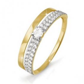 Золотое кольцо КЮЗ Del'ta Dл112965 с фианитом Dл112965 фото