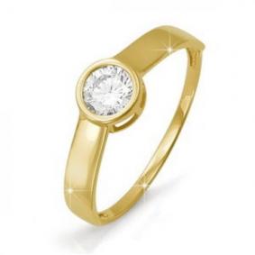 Золотое кольцо КЮЗ Del'ta Dл112976 с фианитом Dл112976 фото