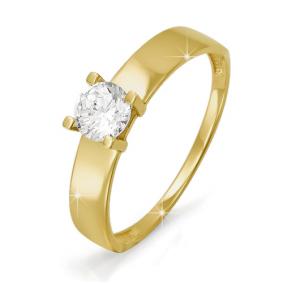 Кольцо из лимонного золота КЮЗ Del'ta Dл112979 с фианитом Dл112979 фото