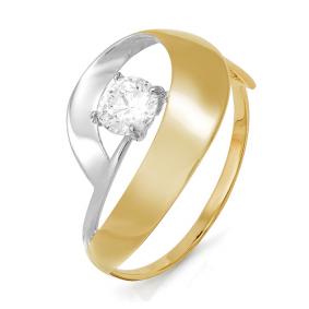 Кольцо из лимонного золота КЮЗ Del'ta Dл113311 с фианитом Dл113311 фото