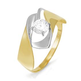 Кольцо из лимонного золота КЮЗ Del'ta Dл113319 с фианитом Dл113319 фото