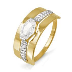 Кольцо из лимонного золота КЮЗ Del'ta Dл113353 с фианитом Dл113353 фото