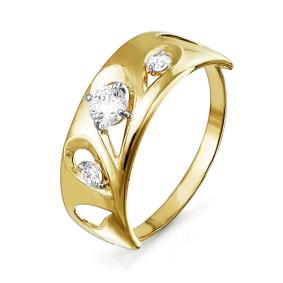 Золотое кольцо КЮЗ Del'ta Dл113750 с фианитом Dл113750 фото