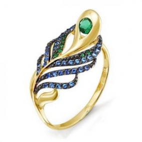 Кольцо из лимонного золота КЮЗ Del'ta Dл113988 с фианитом Dл113988 фото