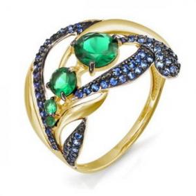 Кольцо из лимонного золота КЮЗ Del'ta Dл113990 с фианитом Dл113990 фото