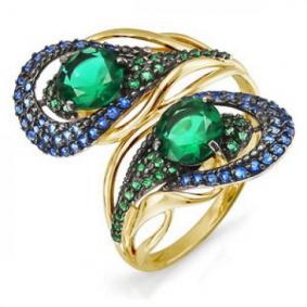 Кольцо из лимонного золота КЮЗ Del'ta Dл113992 с фианитом Dл113992 фото