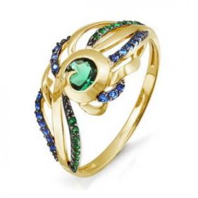 Кольцо из лимонного золота КЮЗ Del'ta Dл113994 с фианитом Dл113994 фото