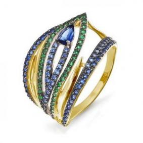 Кольцо из лимонного золота КЮЗ Del'ta Dл114014 с фианитом Dл114014 фото