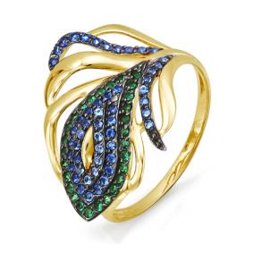 Кольцо из лимонного золота КЮЗ Del'ta Dл114015 с фианитом Dл114015 фото