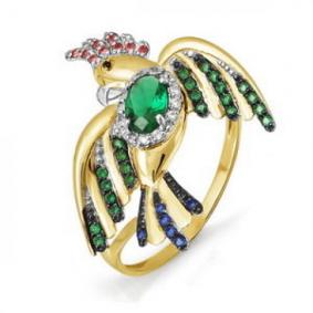 Кольцо из лимонного золота КЮЗ Del'ta Dл114143 с фианитом Dл114143 фото