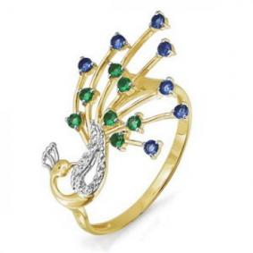 Кольцо из лимонного золота КЮЗ Del'ta Dл114144 с фианитом Dл114144 фото