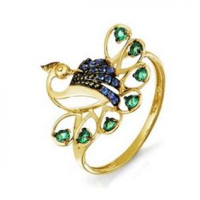 Кольцо из лимонного золота КЮЗ Del'ta Dл114152 с фианитом Dл114152 фото