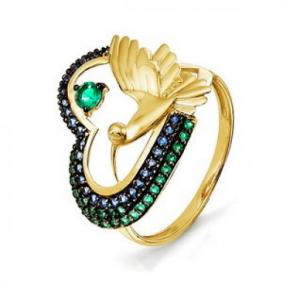 Кольцо из лимонного золота КЮЗ Del'ta Dл114163 с фианитом Dл114163 фото