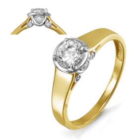 Кольцо из лимонного золота КЮЗ Del'ta Dл114452 с фианитом Dл114452 фото
