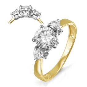 Кольцо из лимонного золота КЮЗ Del'ta Dл114480 с фианитом Dл114480 фото