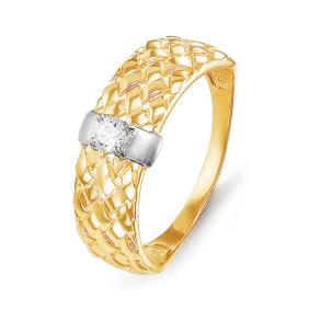 Золотое кольцо КЮЗ Del'ta Dл114626 с фианитом Dл114626 фото