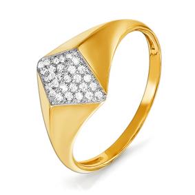 Золотое кольцо КЮЗ Del'ta Dл114750 с фианитом Dл114750 фото