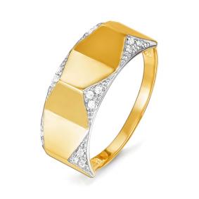 Золотое кольцо КЮЗ Del'ta Dл114762 с фианитом Dл114762 фото