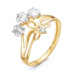 Кольцо из лимонного золота КЮЗ Del'ta Dл115388 с фианитом Dл115388 фото