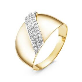 Кольцо из лимонного золота КЮЗ Del'ta Dл115410 с фианитом Dл115410 фото