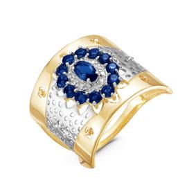 Золотое кольцо КЮЗ Del'ta Dл115672 с фианитом и кварцем Dл115672 фото