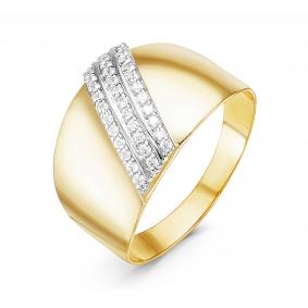 Золотое кольцо КЮЗ Del'ta Dл115765 с фианитом Dл115765 фото