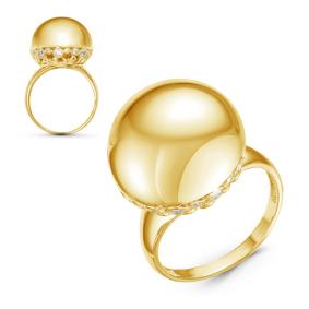 Золотое кольцо КЮЗ Del'ta Dл115917 с фианитом Dл115917 фото