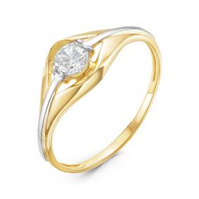 Золотое кольцо КЮЗ Del'ta Dл116127 с фианитом Dл116127 фото