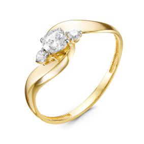 Золотое кольцо КЮЗ Del'ta Dл116483 с фианитом Dл116483 фото