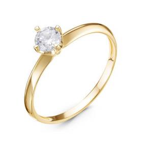 Кольцо из лимонного золота КЮЗ Del'ta Dл116529 с фианитом Dл116529 фото
