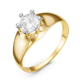 Золотое кольцо КЮЗ Del'ta Dл116646 с фианитом Dл116646 фото