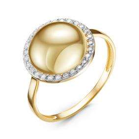 Кольцо из лимонного золота КЮЗ Del'ta Dл116926 с фианитом Dл116926 фото