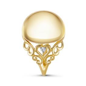 Кольцо из лимонного золота КЮЗ Del'ta Dл116931 с фианитом Dл116931 фото