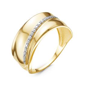 Кольцо из лимонного золота КЮЗ Del'ta Dл117011 с фианитом Dл117011 фото