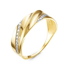 Кольцо из лимонного золота КЮЗ Del'ta Dл117022 с фианитом Dл117022 фото