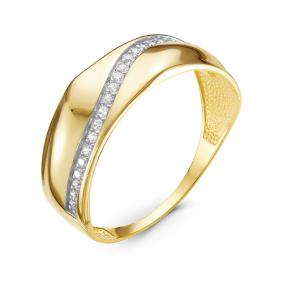 Кольцо из лимонного золота КЮЗ Del'ta Dл117026 с фианитом Dл117026 фото