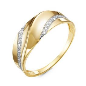 Кольцо из лимонного золота КЮЗ Del'ta Dл117027 с фианитом Dл117027 фото