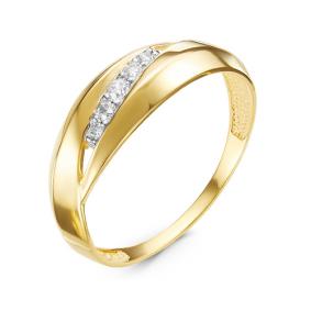 Кольцо из лимонного золота КЮЗ Del'ta Dл117055 с фианитом Dл117055 фото