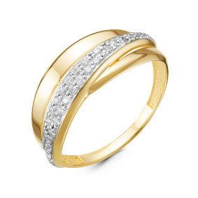 Кольцо из лимонного золота КЮЗ Del'ta Dл117094 с фианитом Dл117094 фото