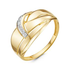 Кольцо из лимонного золота КЮЗ Del'ta Dл117096 с фианитом Dл117096 фото